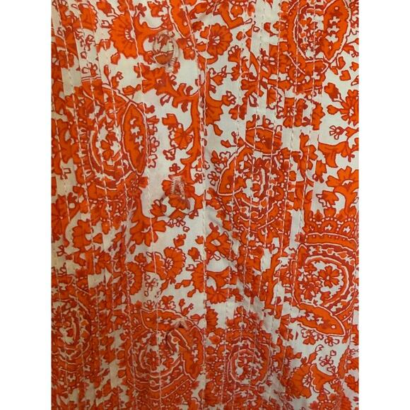 J.Crew Ruffle-Collar Mini Dress in Cotton Poplin Floral Orange White Sz S - Picture 7 of 13